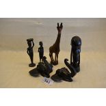 6 AFRICAN CARVINGS (AF)