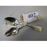 2 ABERDEEN SILVER TEASPOONS G S