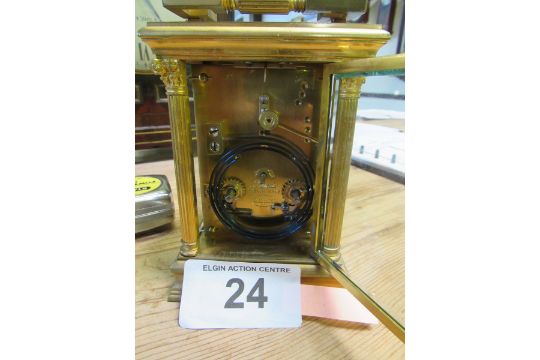 CARRIAGE CLOCK- J MURRAY PARIS- KEY IN OFFICE - Image 8 of 12