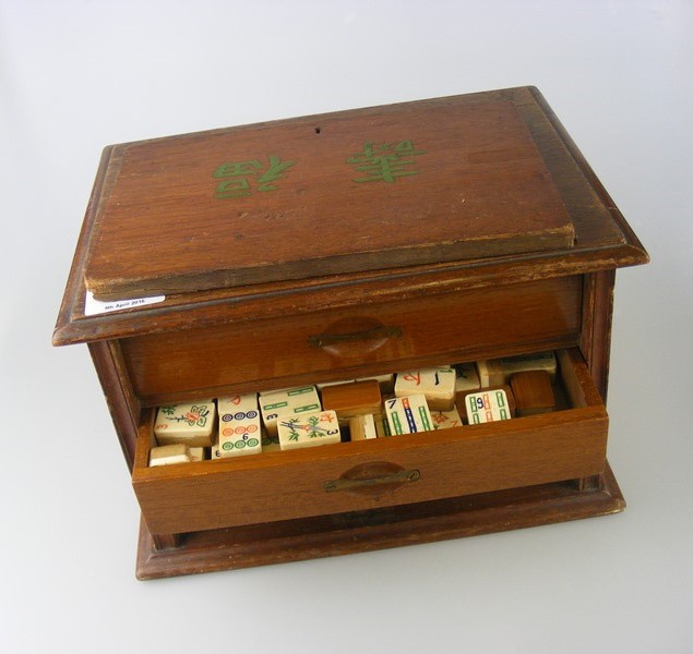 A circa 1920's Mahjong set in Wooden box