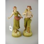 A pair of Royal Dux figures