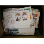 A Gb Collection in carton 1970's - 95 First Day Covers accumulation in three albums and loose