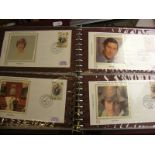 3 albums containing Benham Silks of the marriage of the HRH Prince of Wales to Lady Diana Spencer