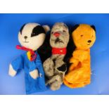 Chad Valley Sooty and Sweep together with another pedigree puppet