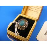 9ct silver turquoise ring