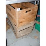 Two vintage wooden crates