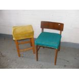 A retro chair together with a retro stool