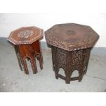 Two eastern carved tables