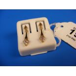 Diamond drop earrings 9ct gold