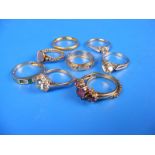 9ct gold rings x 9
