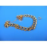 A 9ct gold bracelet with padlock clasp (a/f)