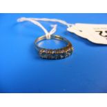 Diamond sapphire 9ct gold ring