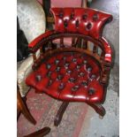 Red leather captains chair