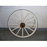 A vintage wagon wheel