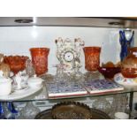 Selection of glass ware to include Carnival glass etc
