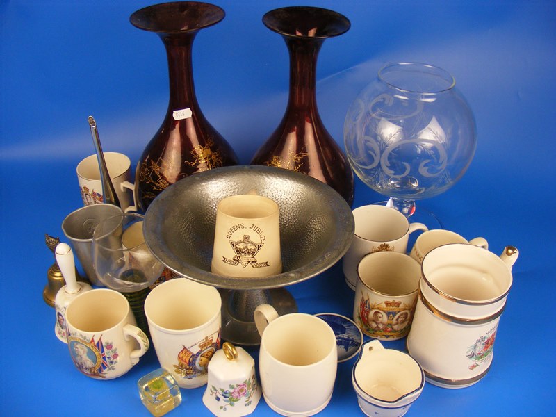 A quantity of assorted ceramics and glassware to include commemorative items