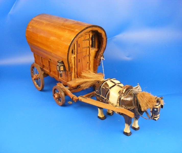 A handmade horse and caravan