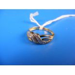 Diamond 9ct gold entwined ring