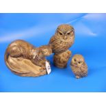 Poole Pottery, stoneware animal group to include Otter,