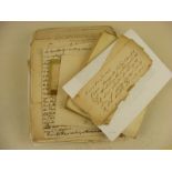 An interesting selection of antique handwritten letters and paperwork to include some genealogy