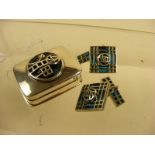 A silver 925 marked enamel Celtic cufflink's in silver 925 box