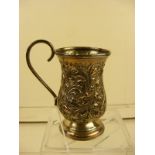 A silver christening jug