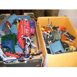 Two cartons of assorted Lego and other brick building