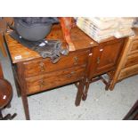 An Oak two drawer chest together with a similar pot cupboard