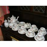 A selection of Royal Albert Moss Rose part tea ware and Colcough similar