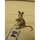 A sterling silver novelty pin cushion in the form of a kangaroo