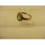 A Peridot 9ct gold ring