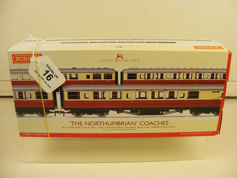 A boxed Hornby Coach Pack 'The Northumbrain Coaches' R4228 to include BR (ex LNER) Buffet Coach,