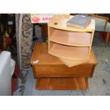 A retro sewing trolley together with a rug