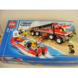 Lego City 7207 Fire boat in original box together with 7213 Road Fire truck and Fire boat in