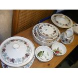 A Part Royal Doulton Camelot dinner service together two portmerrion bowls