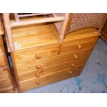 A modern pine chest of drawers