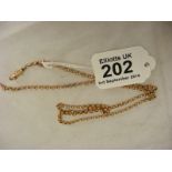 9 ct gold chain - 28 inches (weight 15g,