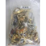 A small bag of costume jewellery
