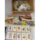 Small carton of tea cards, some full sets in albums,