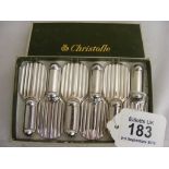 A boxed silver plated Christofle cutlery rests set (6)