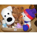 A box of cuddly toys