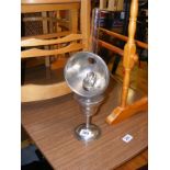 A Chromed oil lamp with fitted reflector