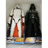Two giant (31 inch) Star Wars figures by Jakks - Darth Vader and Stormtrooper