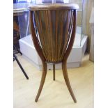 Mahogany jardiniere stand with brass liner approx 26'' tall