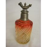 A Baccarat glass perfume bottle of cable twist design with atomizer top