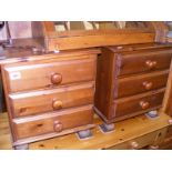 A pair of bedside pine drawers