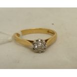 9ct gold dress ring set with small diamond