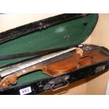 A Vintage wooden cased violin