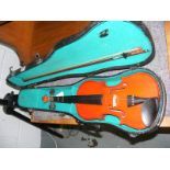 Cased violin