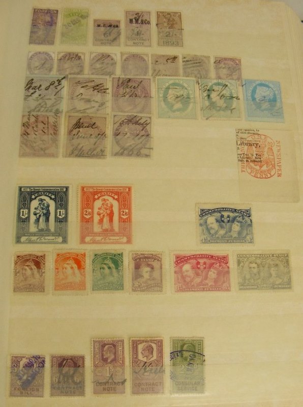 A stockbook of revenues and stamps not listed in catalogues with GB including 1897 Prince of Wales - Image 2 of 4